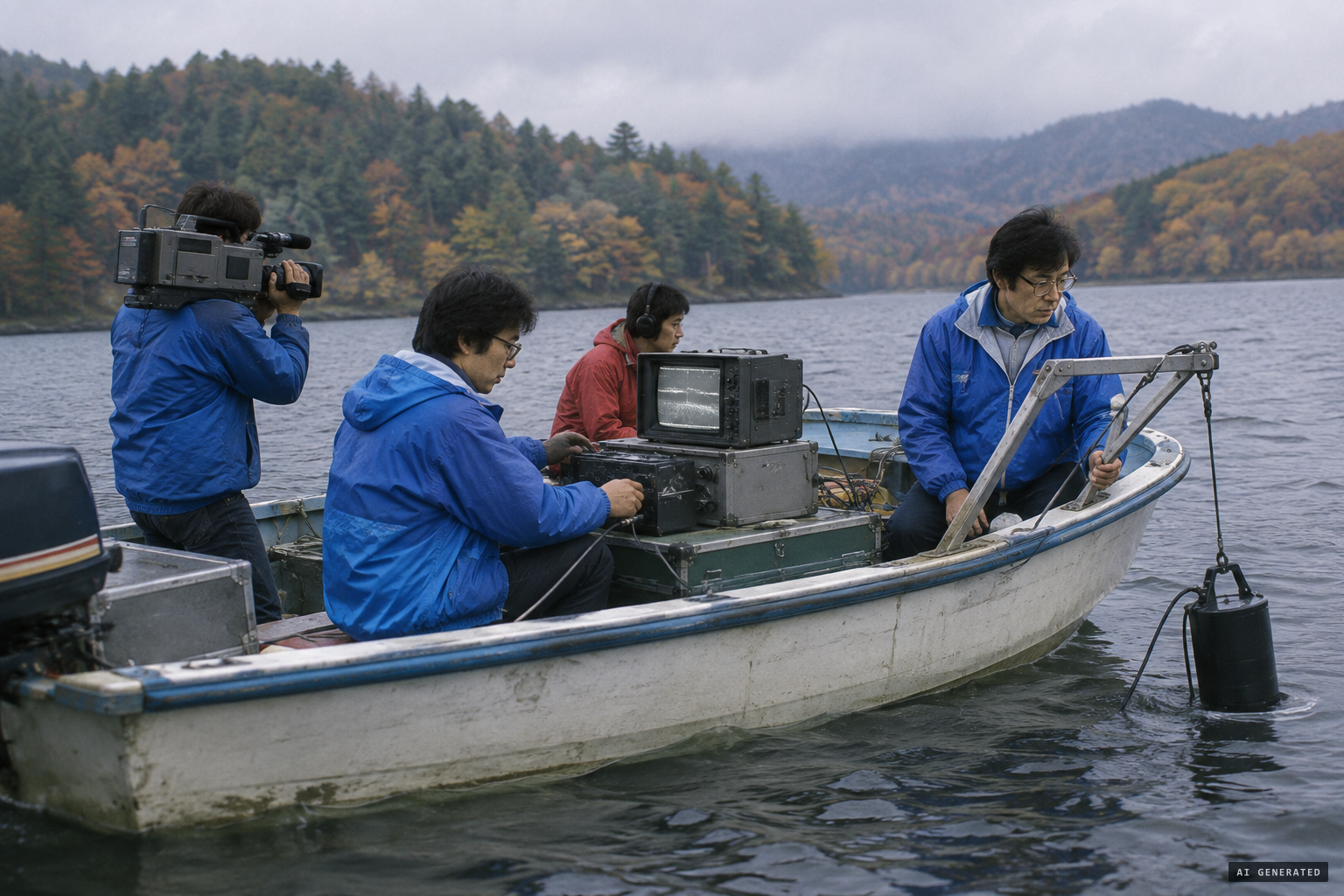 The village survey with NHK sounds the lake
