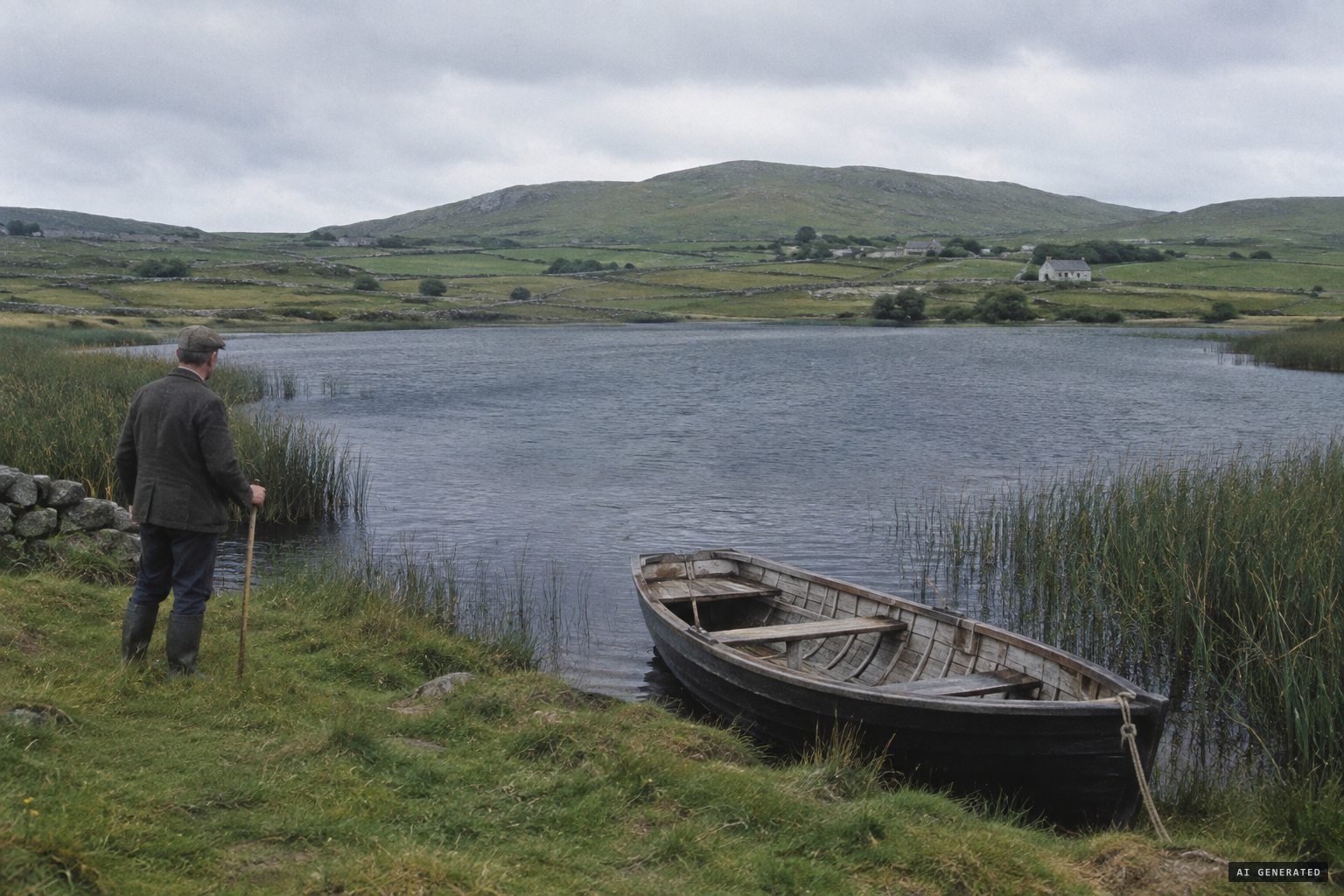 Lough Dubh, Black's Lake, a small anglers' lake near Creggs
