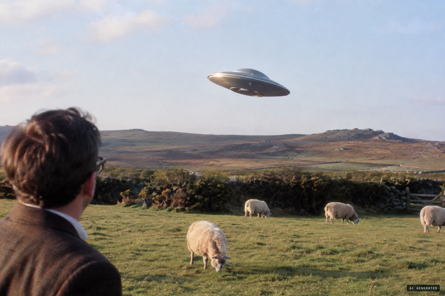 A saucer came out of nothing, moving with a pendulum motion
