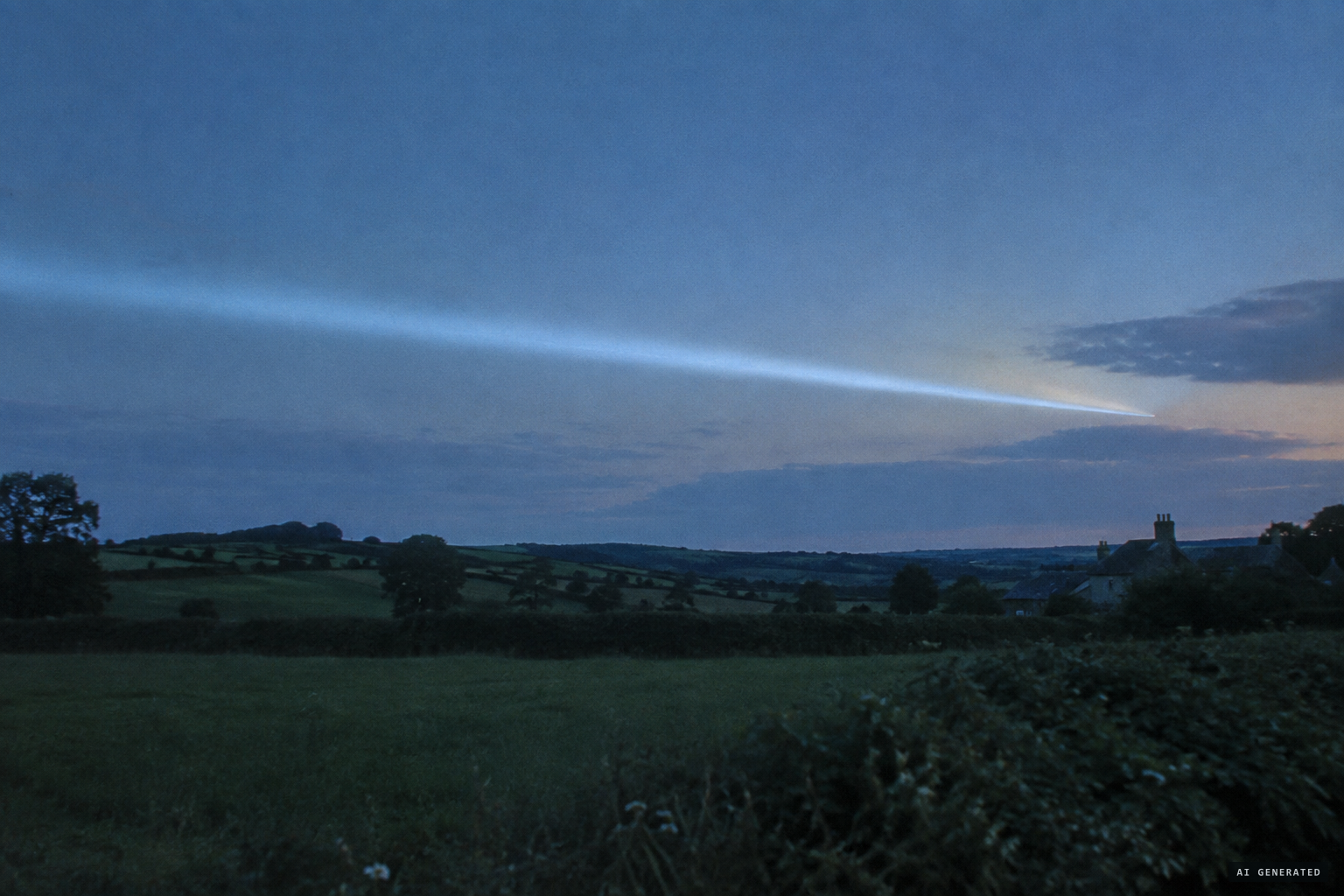 A pale blue light travelling west to east, 7 June 1965