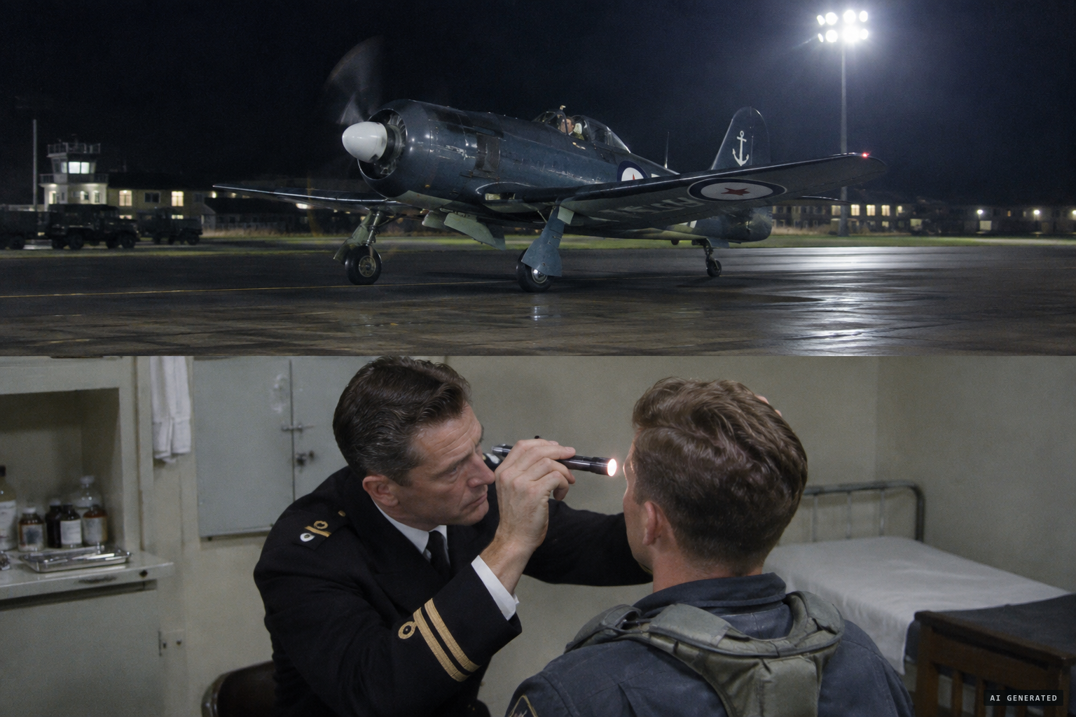O'Farrell lands at 1930 and a Surgeon Commander finds him fit.