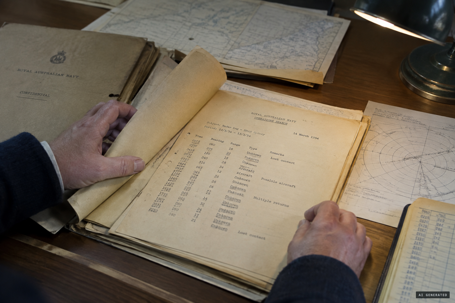 Basterfield finds a gap in the Navy files: the turn request answered 'NEGATIVE'.