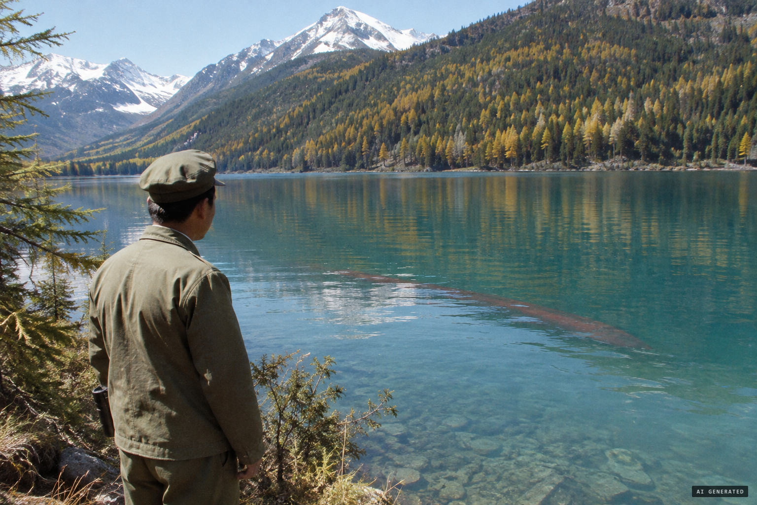 Kanas Lake, where ranger Jin Gang reported a red object more than 15 metres long in 1980
