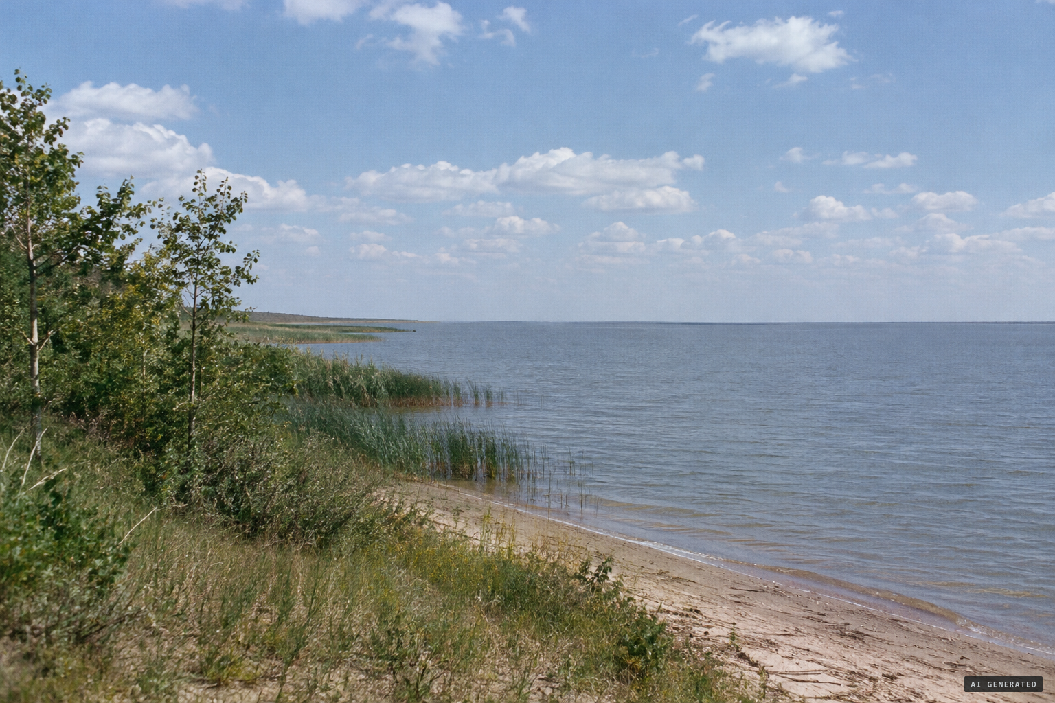 Lake Manitoba's northwestern corner, around Toutes Aides