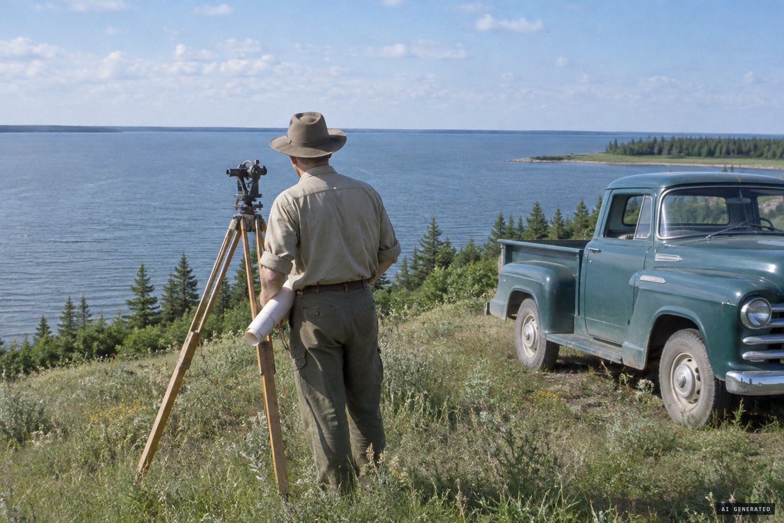 Tom Locke, provincial land surveyor, planning public parks