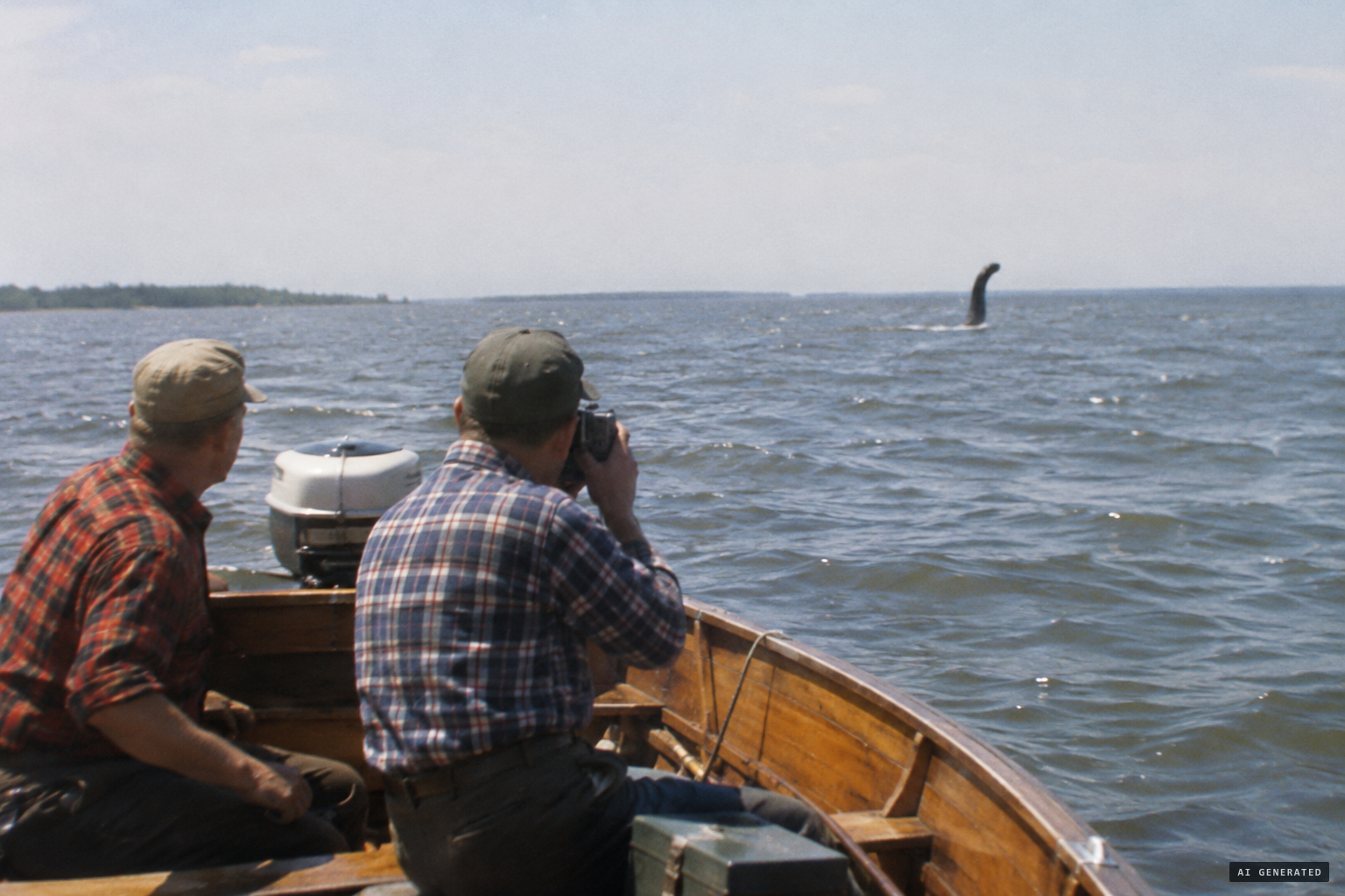 In 1962 two fishermen photograph a black, snake-like shape