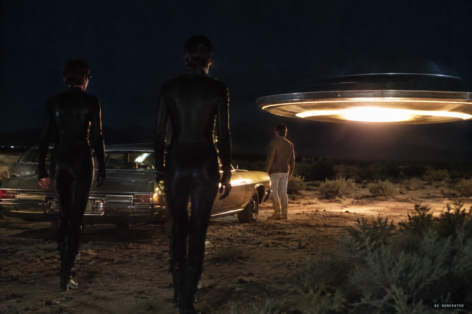 Recovered memory: two beings come up to his car