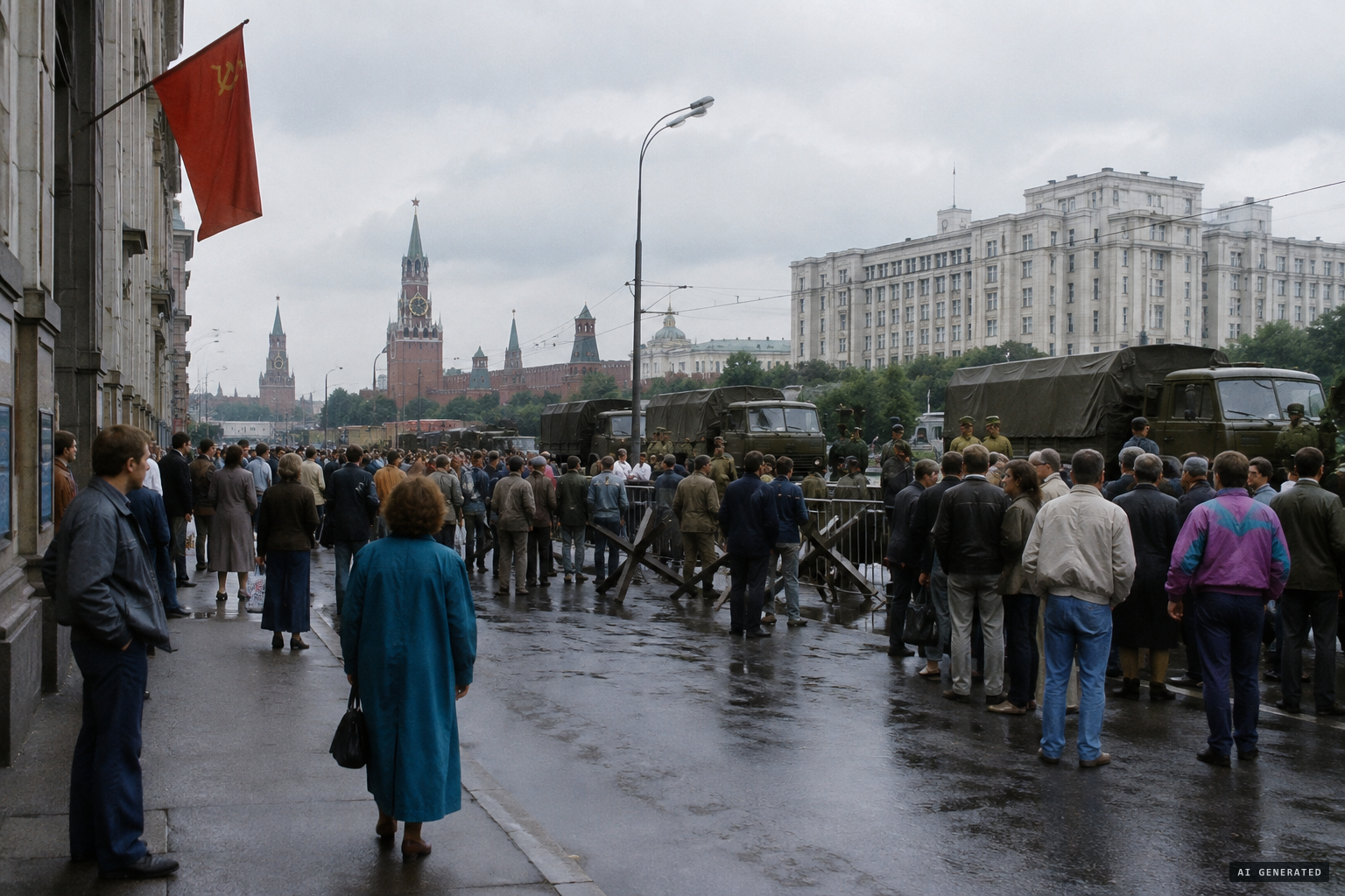 A week after the failed coup, the Soviet Union breaking apart