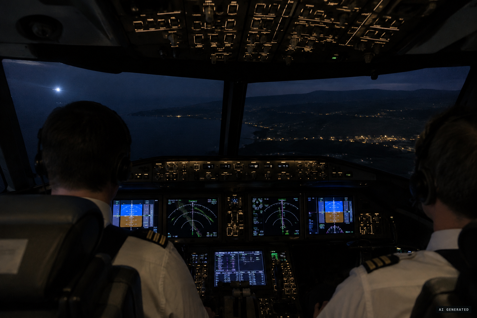 A bright light appears on the BA jet's left over Kerry
