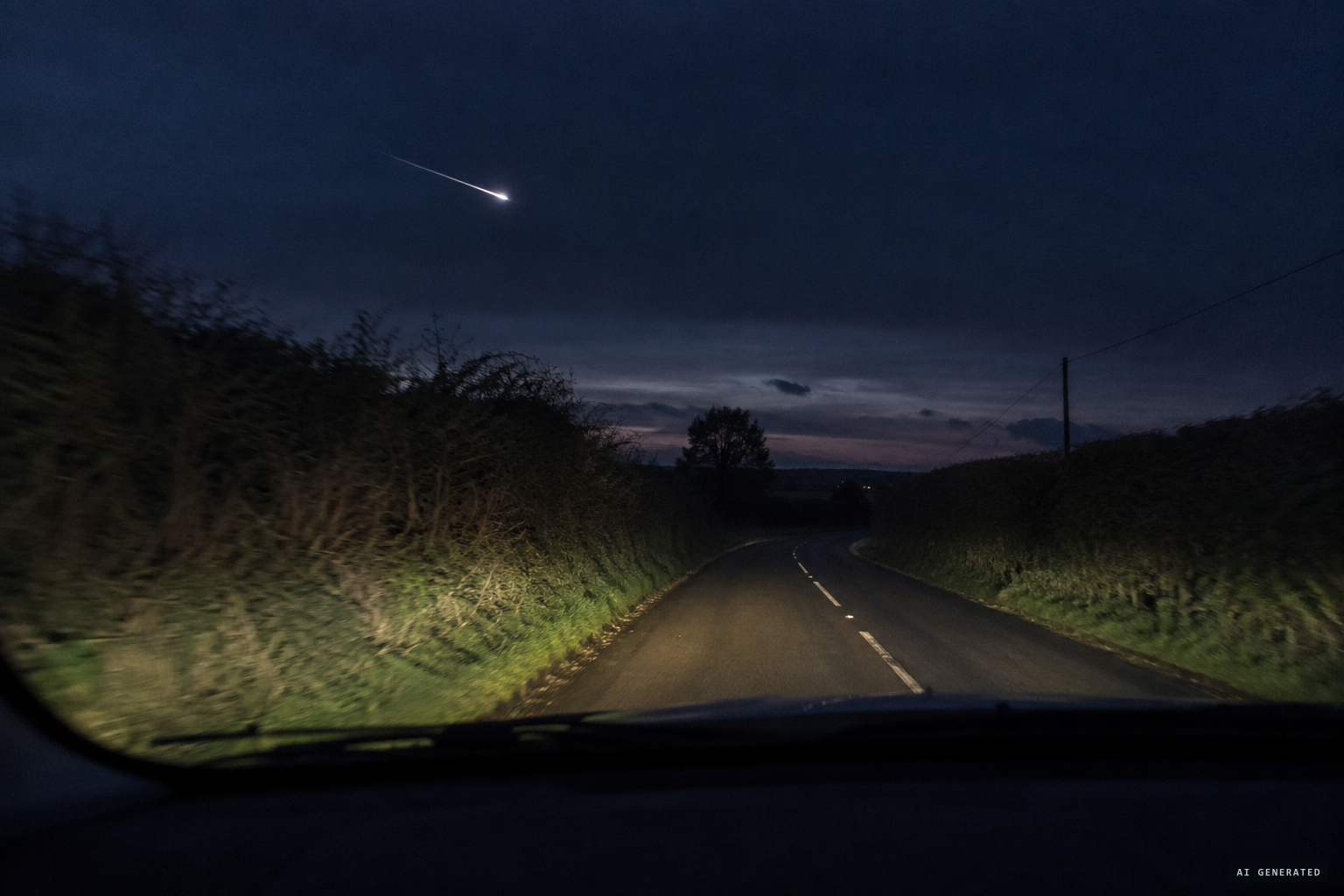 Sanday Laverty's dash-cam films a bright object shooting across the sky near Coleraine