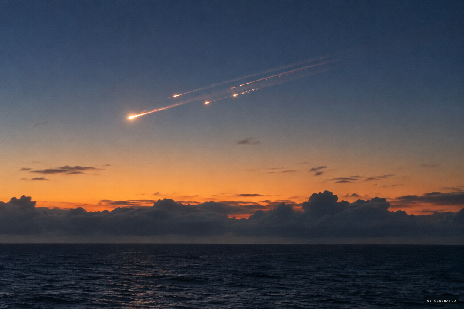 The meteor explanation: shooting stars coming in at a low angle