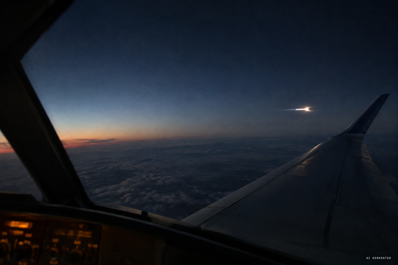 The detail that doesn't fit: an object that tracks the plane, then veers away