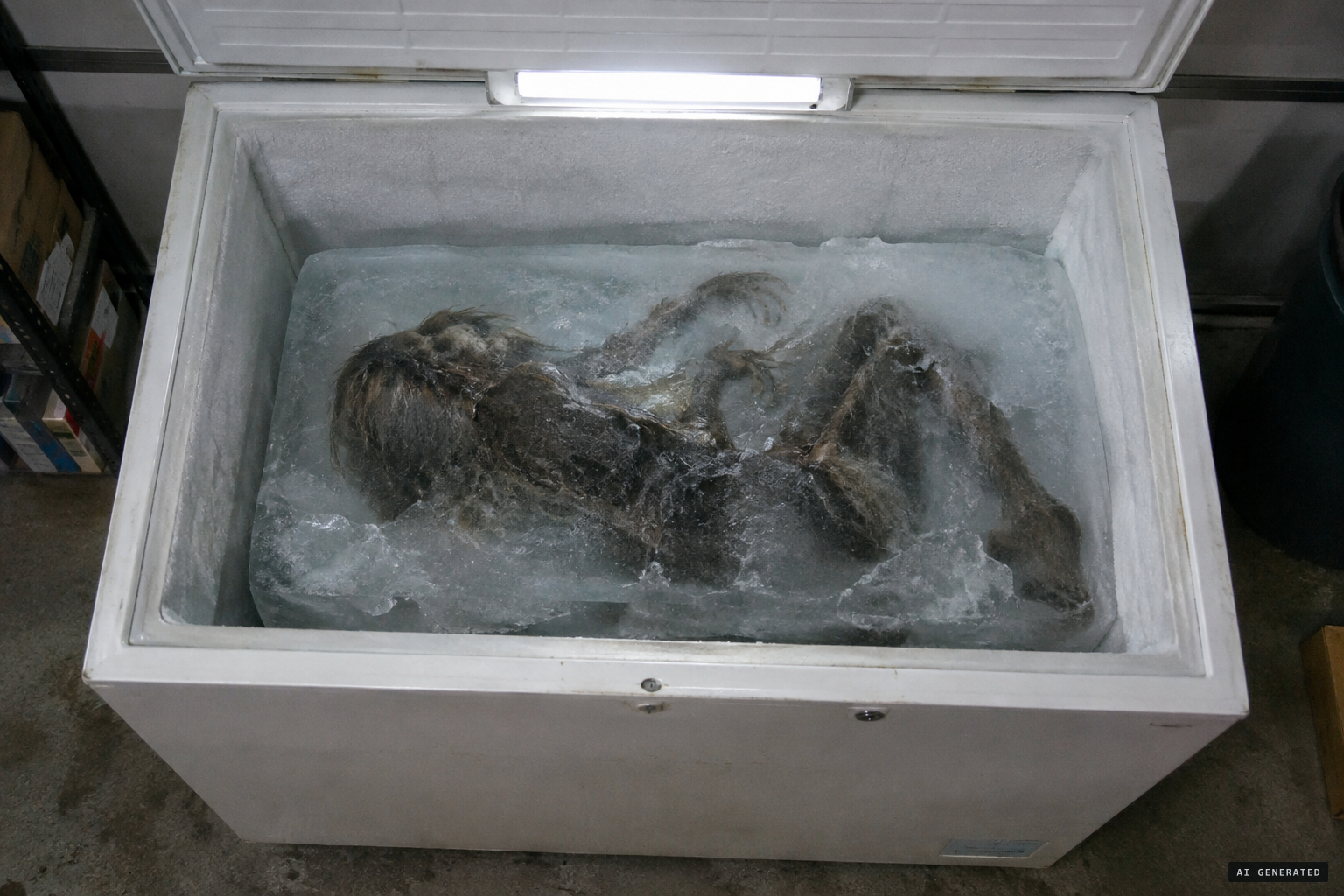 The 2008 frozen 'Bigfoot body', later shown to be a rubber costume