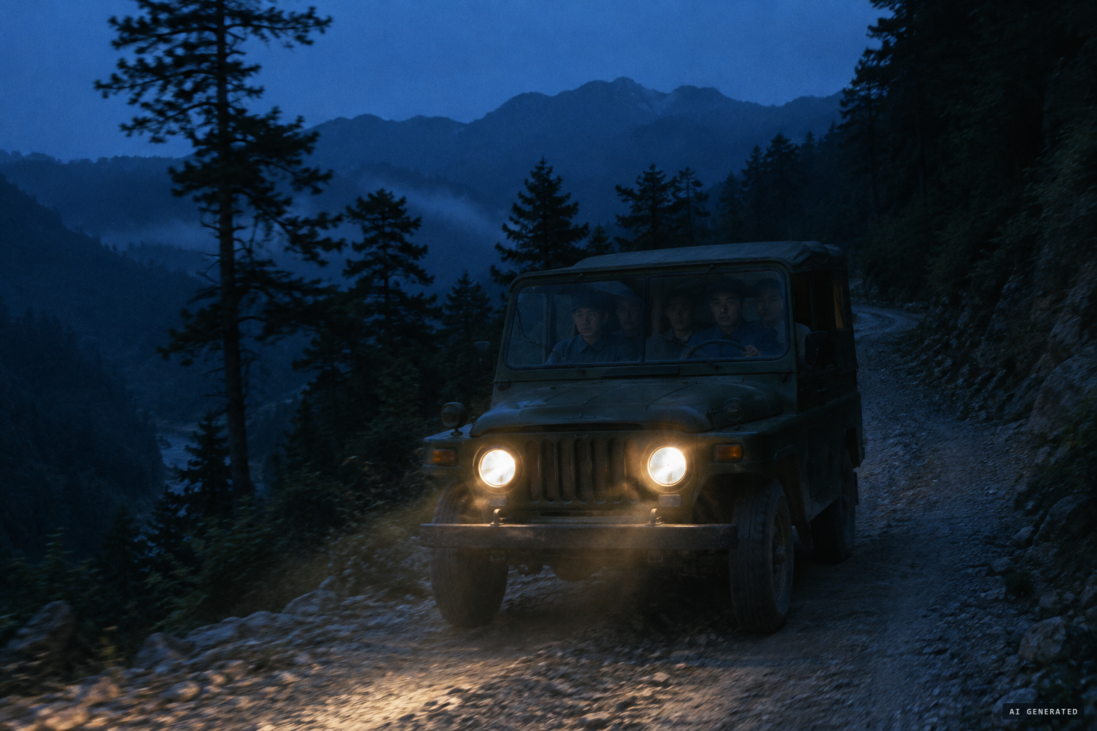Before dawn, six officials drive back to Shennongjia from a meeting in Shiyan