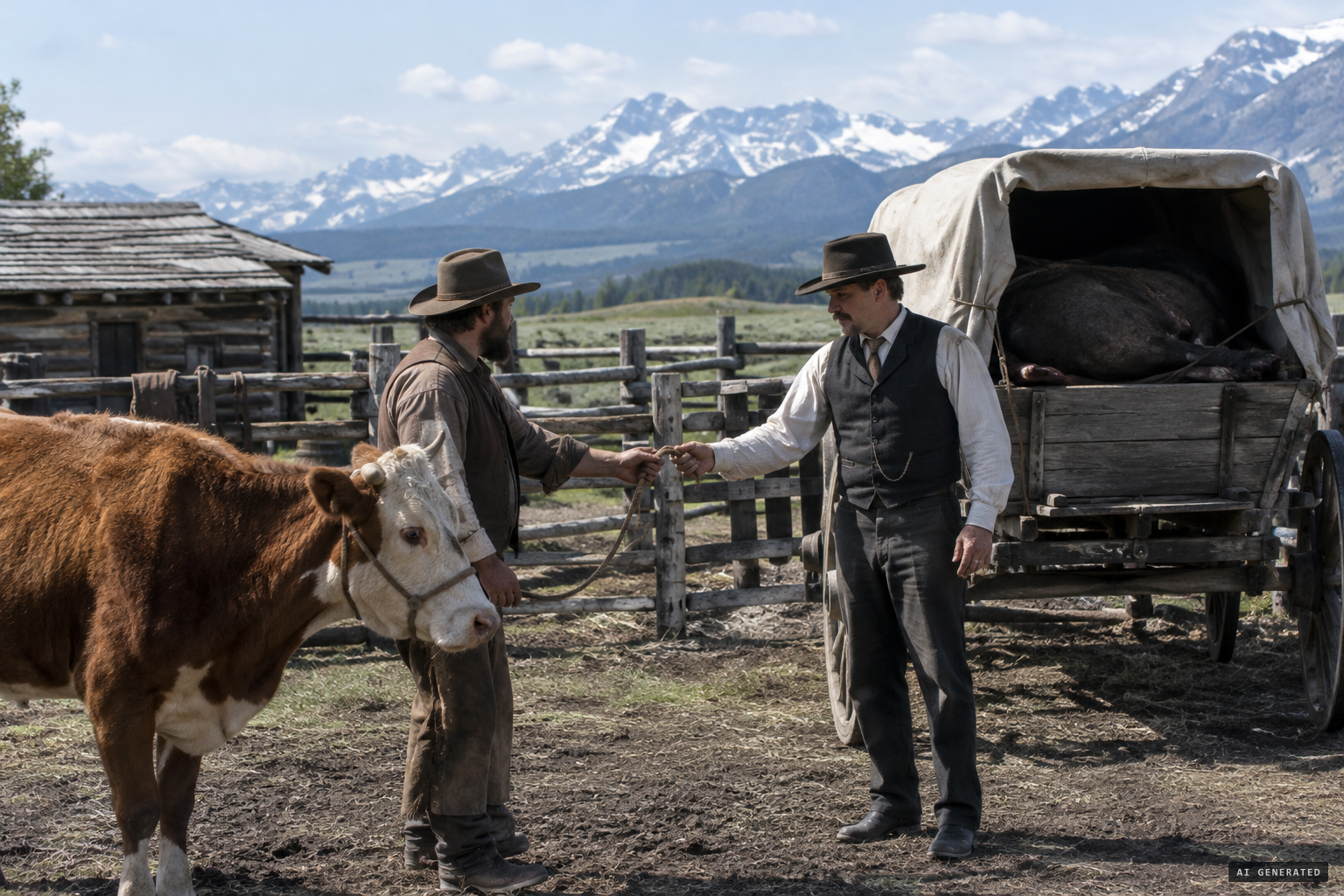 Hutchins trades the body to Joseph Sherwood for a cow