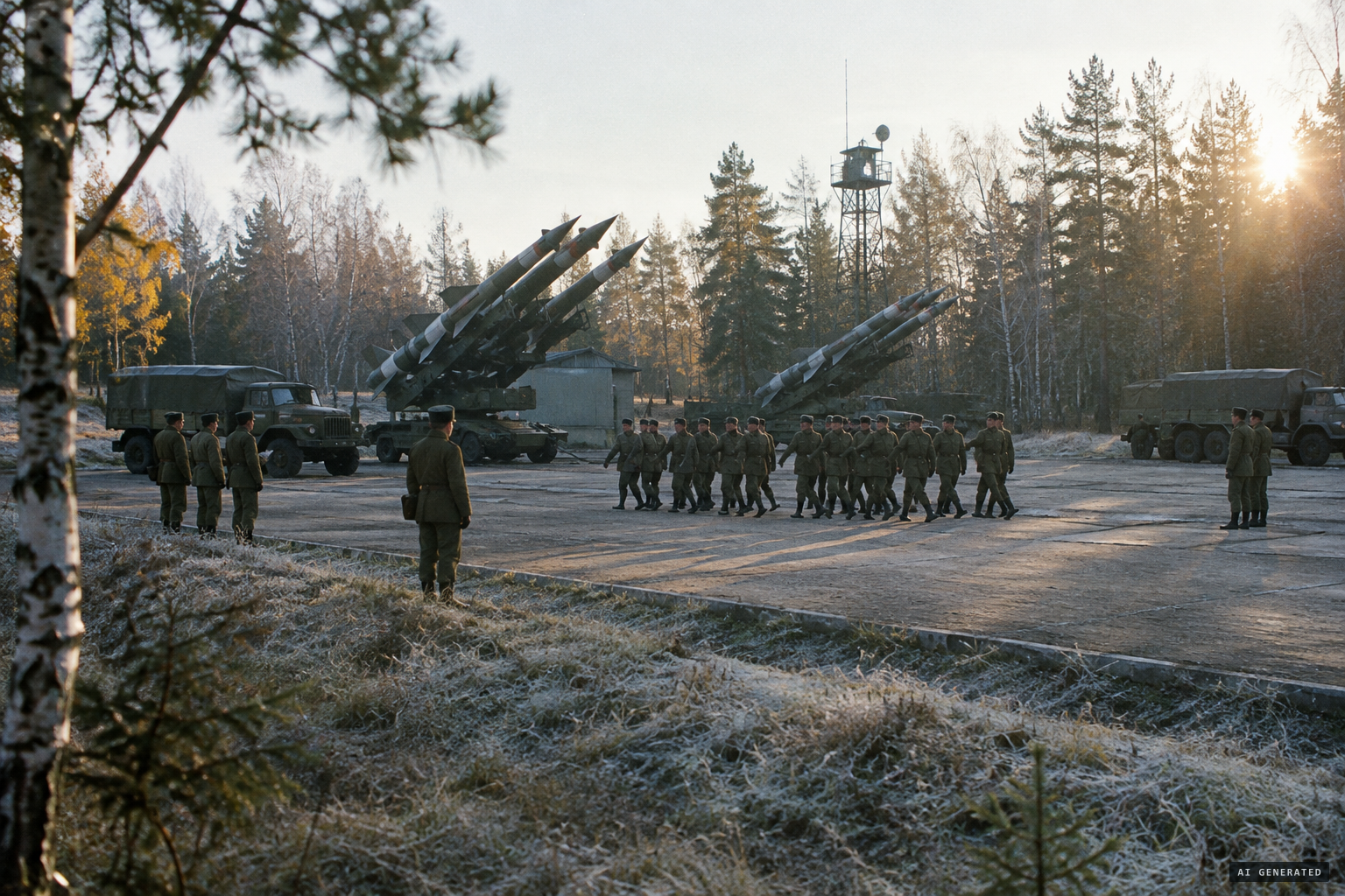 A Soviet air-defence unit on routine exercises in Siberia, October 1987