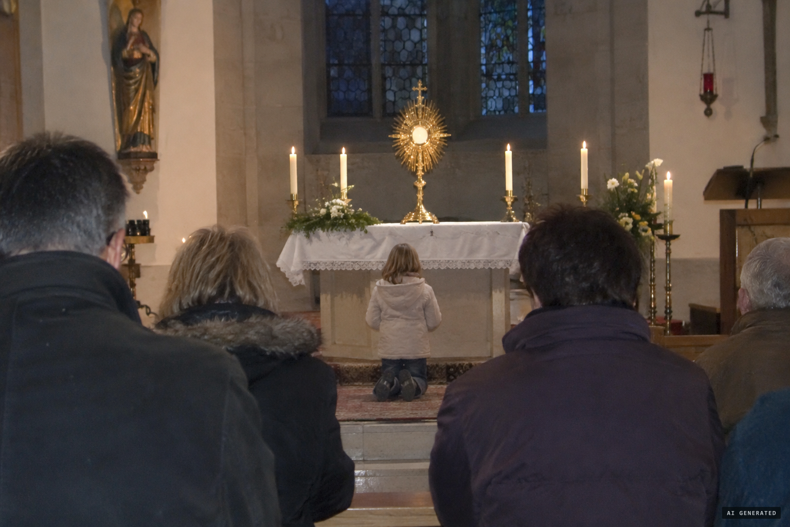 8 November 2004: about 80 people saw a small child before the Host