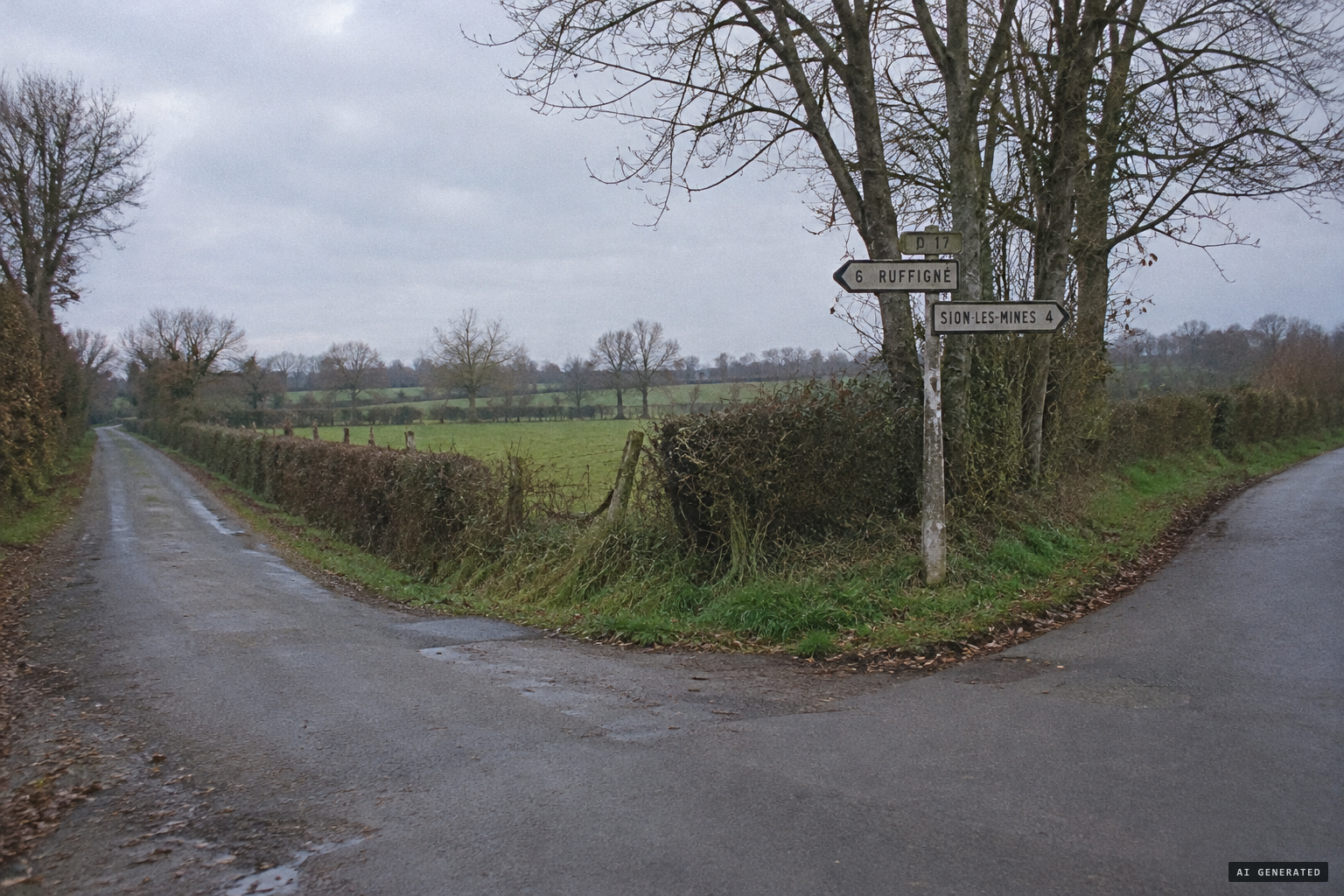 The crossroads between Ruffigné and Sion-les-Mines, soon called the crossroads of the extraordinary