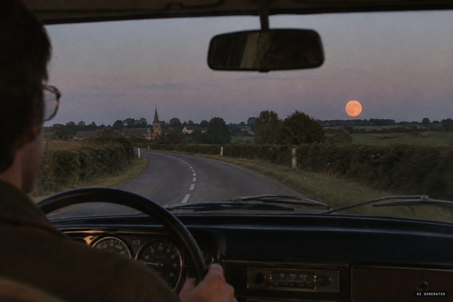 The rising Moon, the day after full Moon, at 18:23