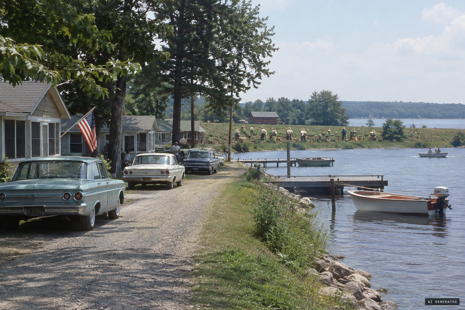 The resort community of Sister Lakes and the berry farms around Dowagiac