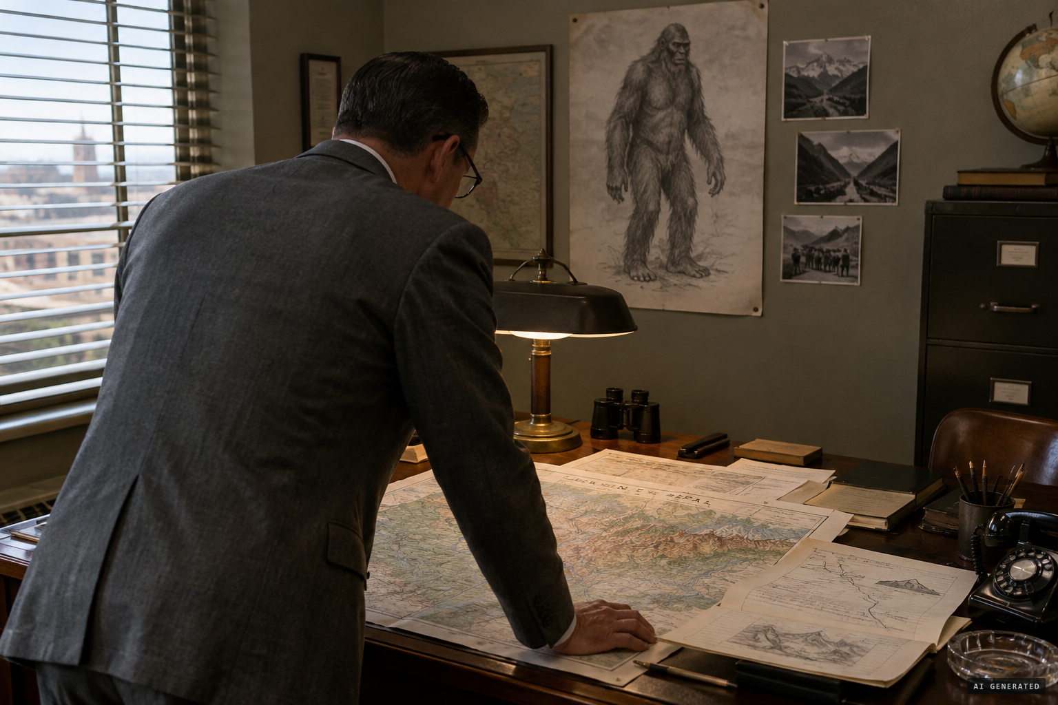 Tom Slick plans his hunt for the abominable snowman