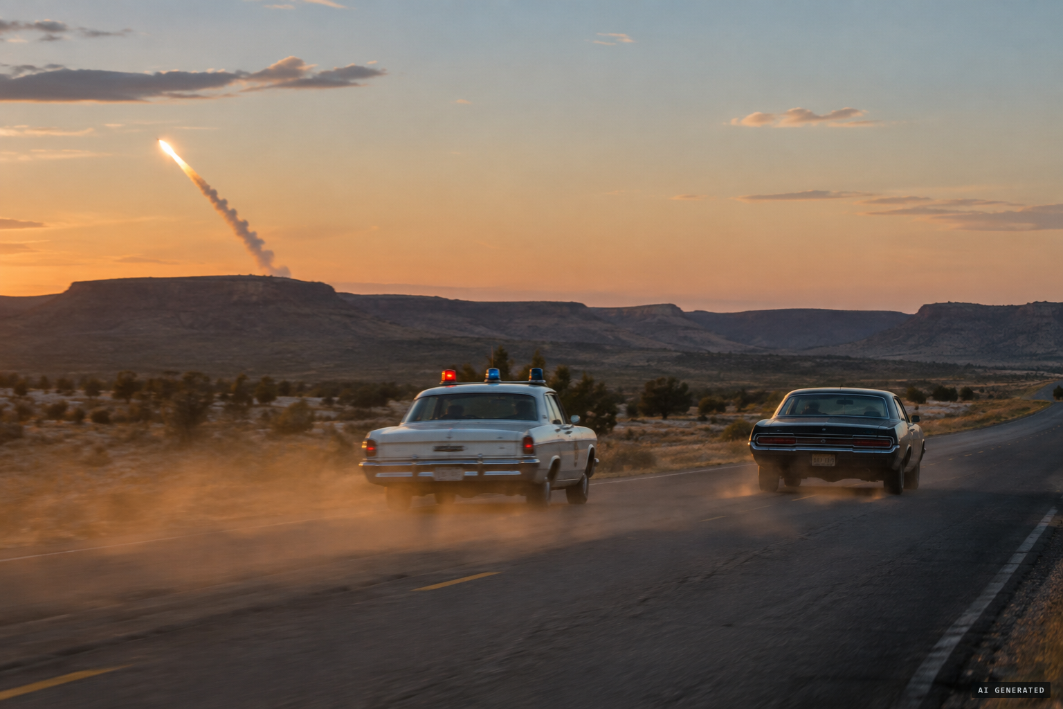 Officer Zamora gives up chasing a speeder when he sees a flame to the southwest