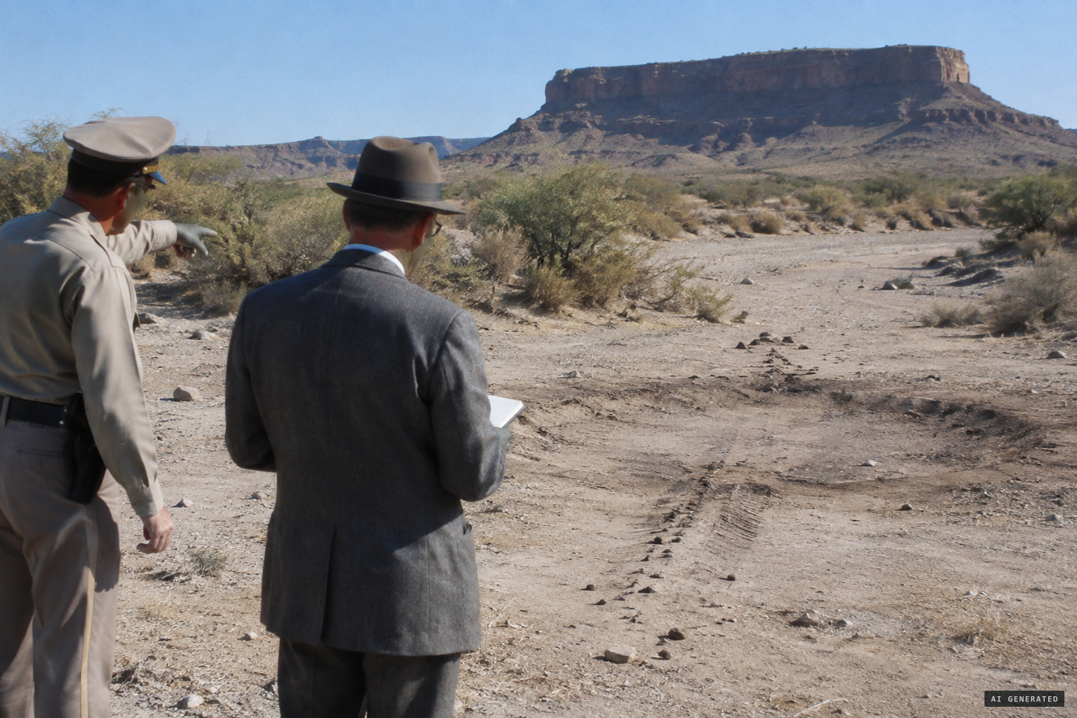 Hynek investigates the landing site for Project Blue Book