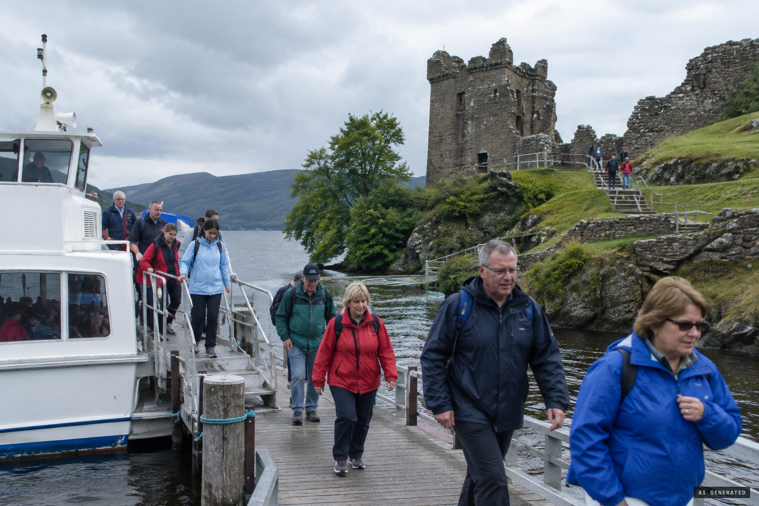 Dropping customers at Urquhart Castle