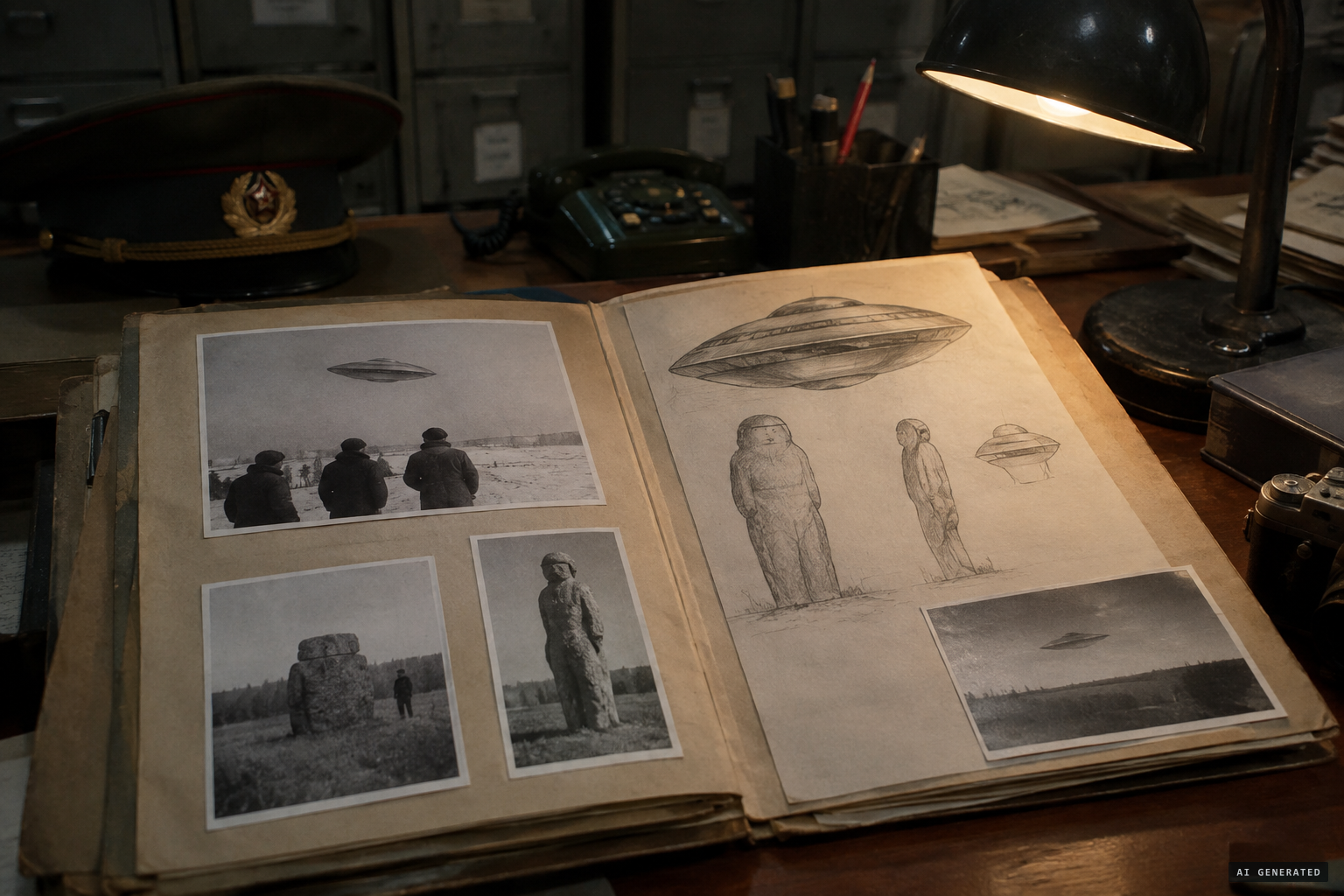 The alleged 250-page KGB file with photographs, drawings and testimonies
