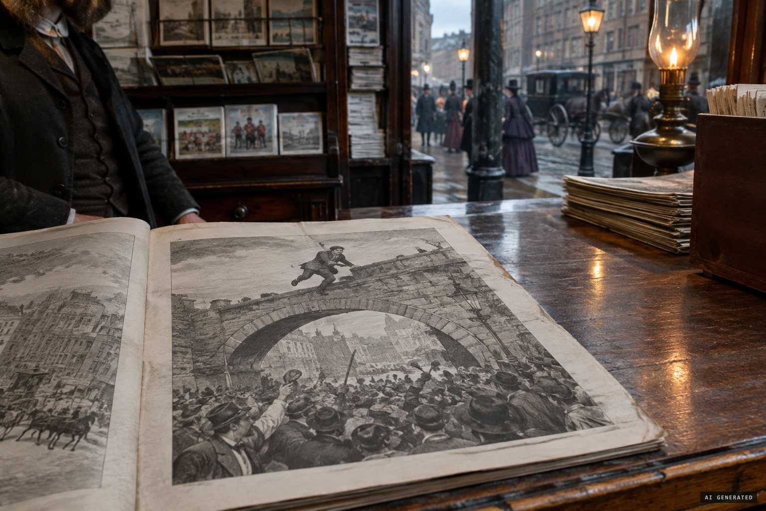 The Illustrated Police News engraving of Jack on Newport Arch