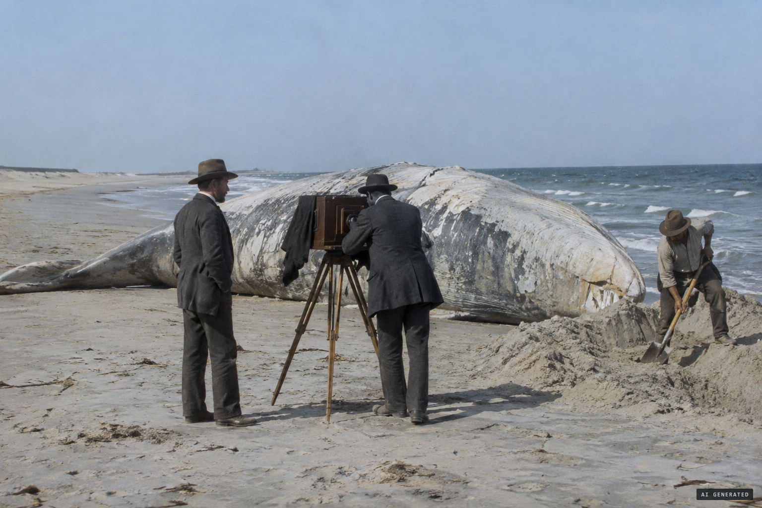 Photographers record the carcass as the dig begins