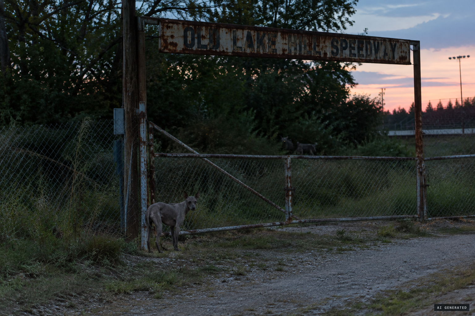 One seen, up to four heard, around the front gate of the old speedway.