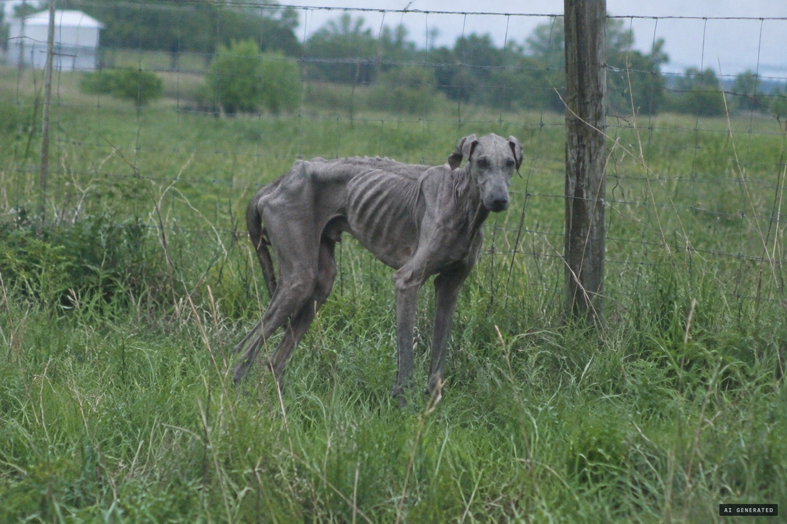 Patch's version: a large, doglike creature with no hair and a skeletal appearance.