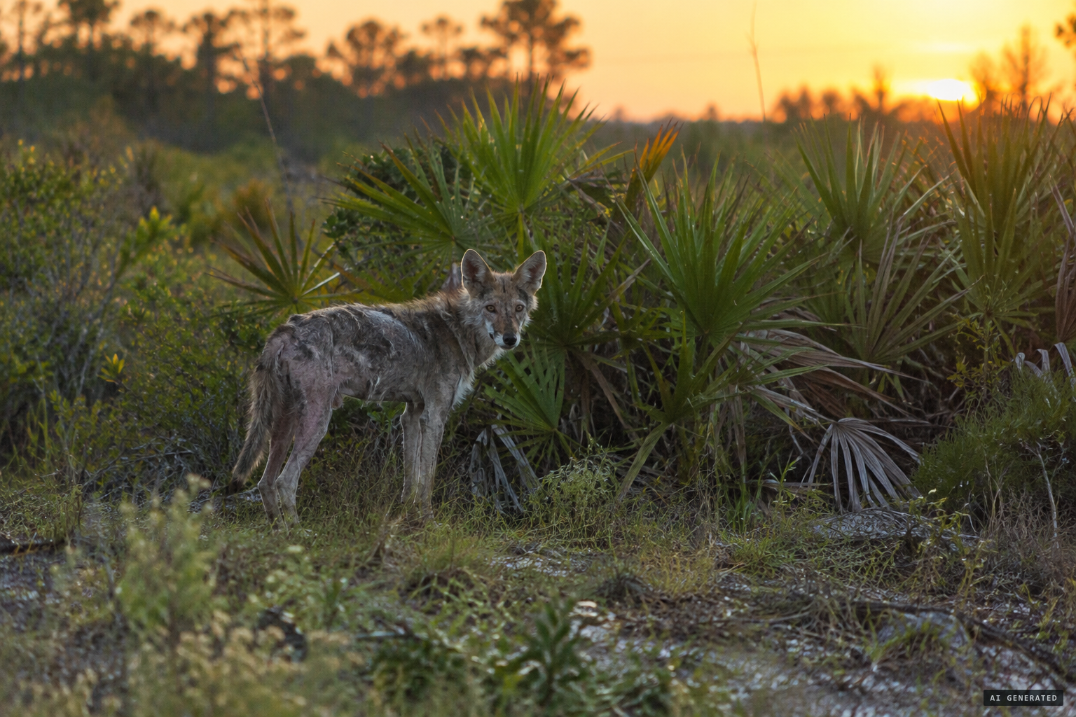 The sceptics' explanation: a coyote with scabies