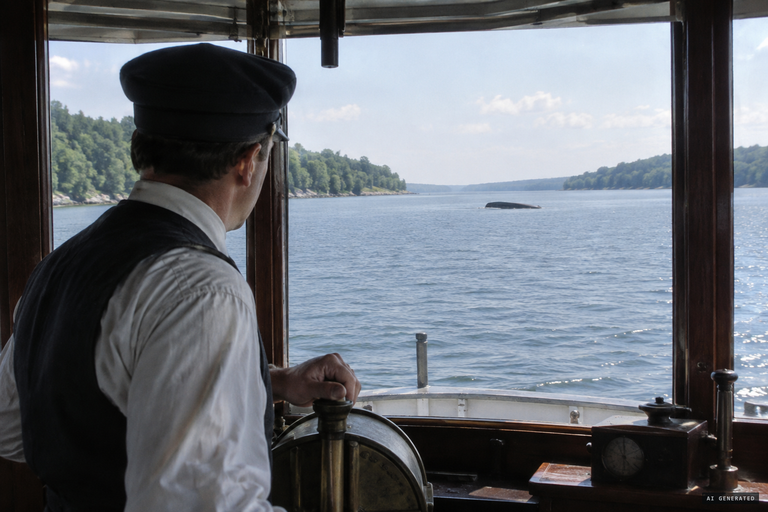 Pilot Frederick Rose spots something like an overturned boat 400 yards ahead