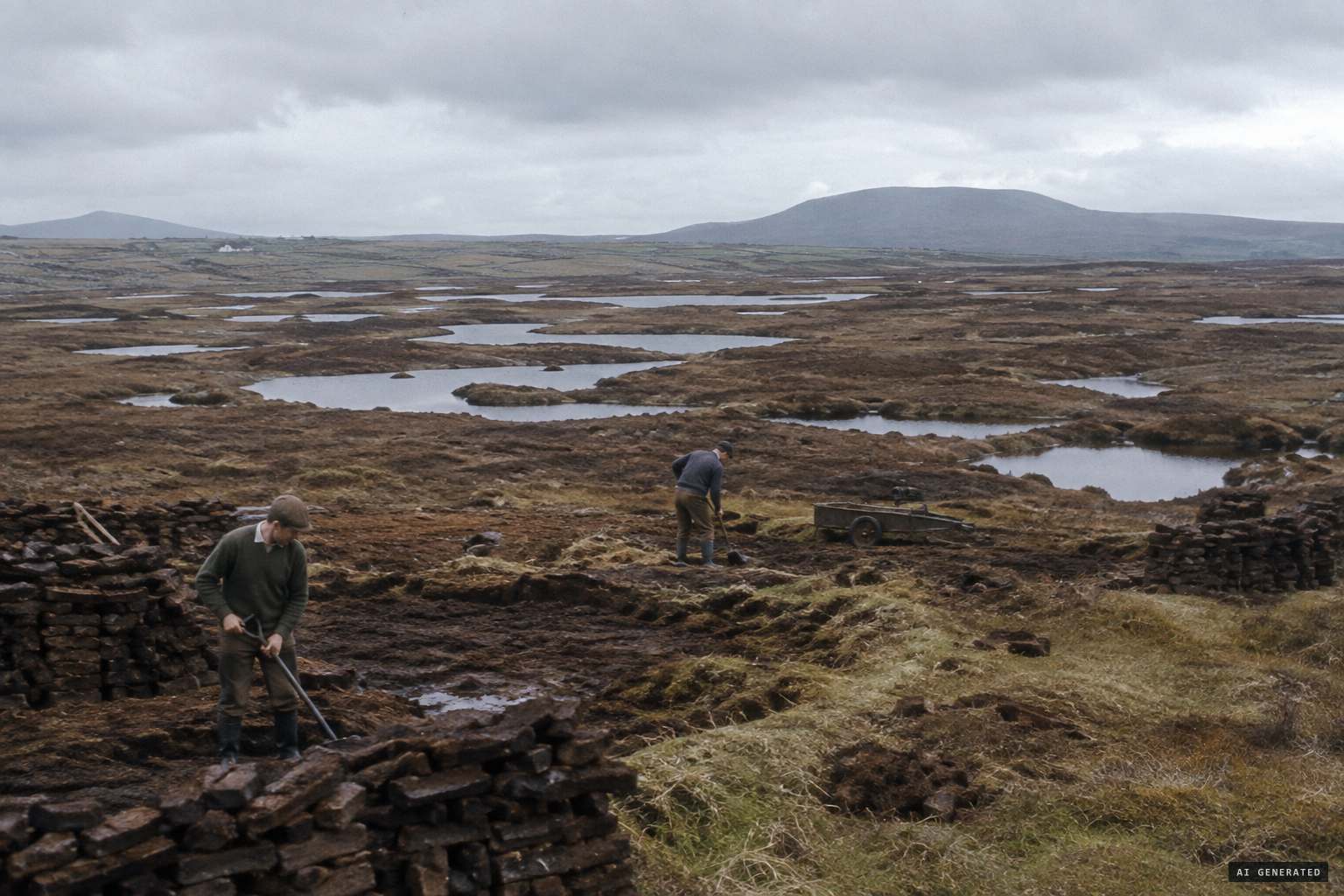 Connemara's bog country, scattered with small loughs said to hide the horse-eel