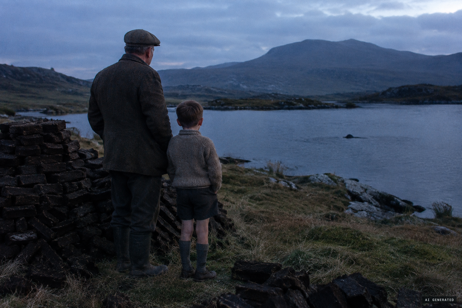 Stephen Coyne and his son notice a black object in the lough