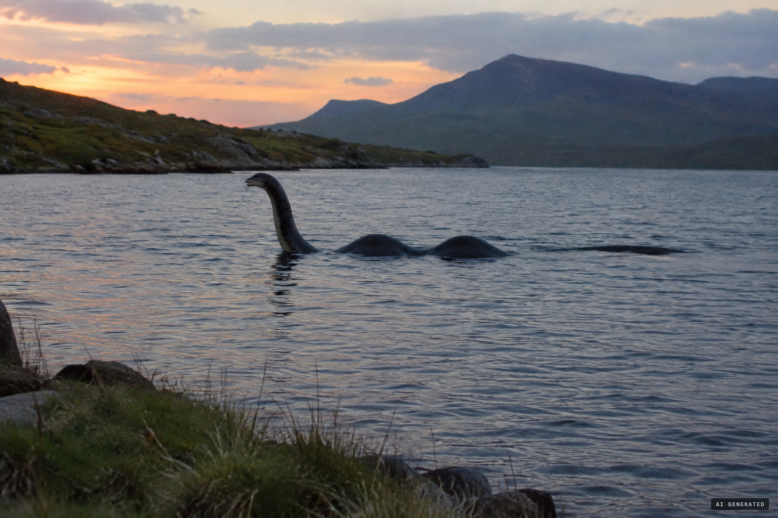 About twelve feet long, with a pole-like neck, two humps and a flat tail