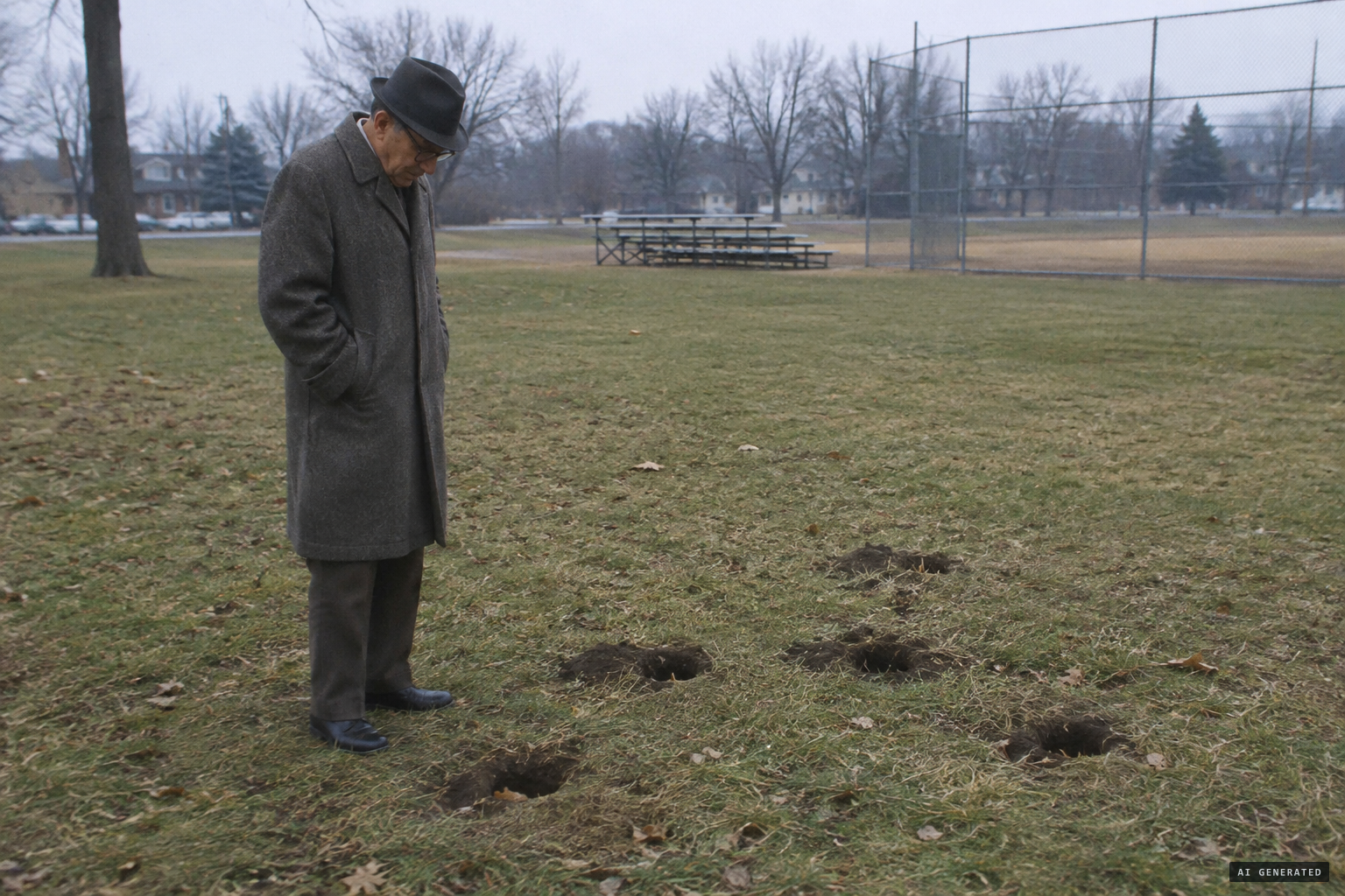Back the next day, O'Barski finds about fifteen holes at the spot
