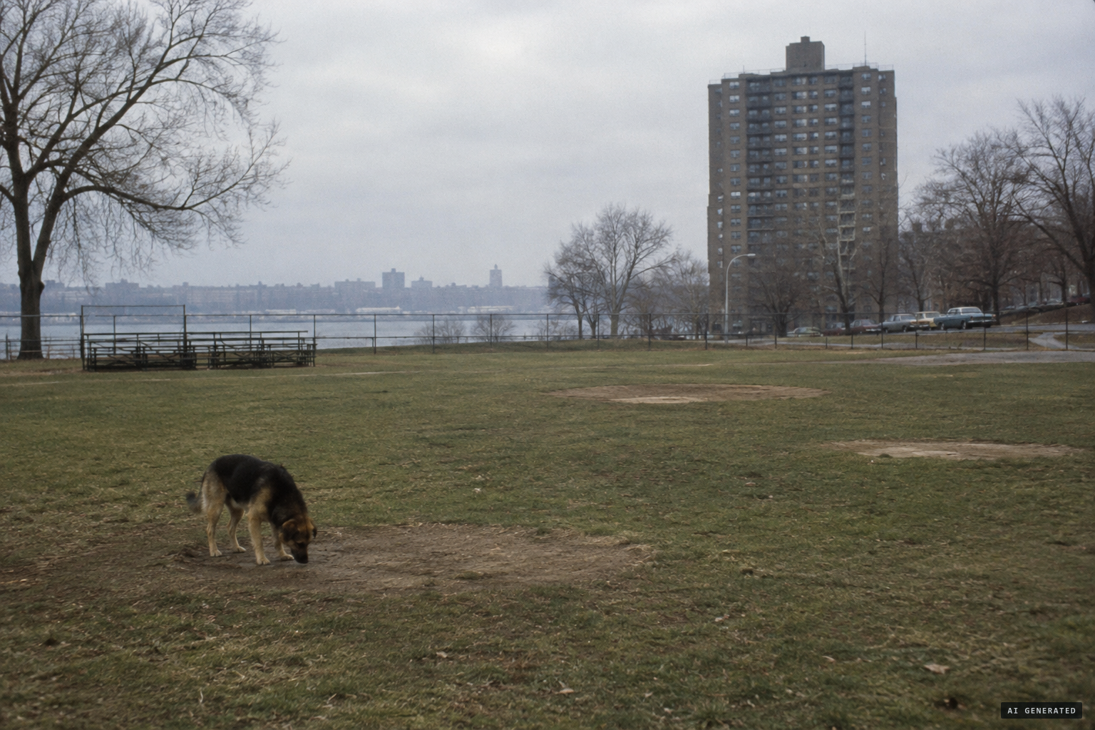 Dogs digging the holes was one suggested explanation, never shown