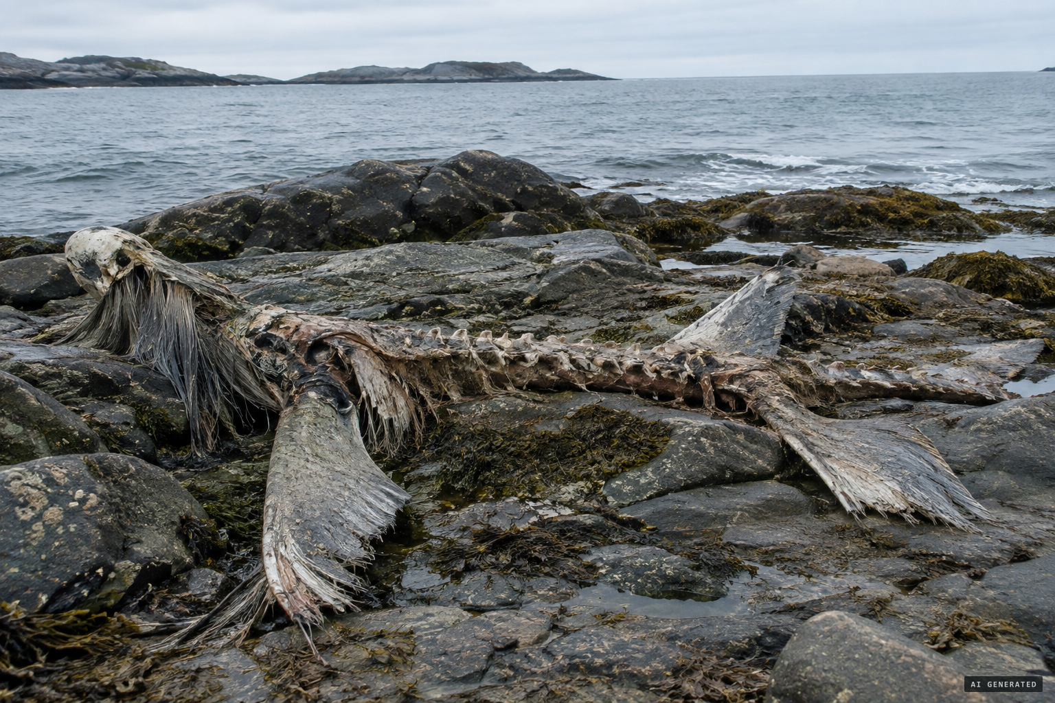 A rotting basking shark becomes a pseudo-plesiosaur