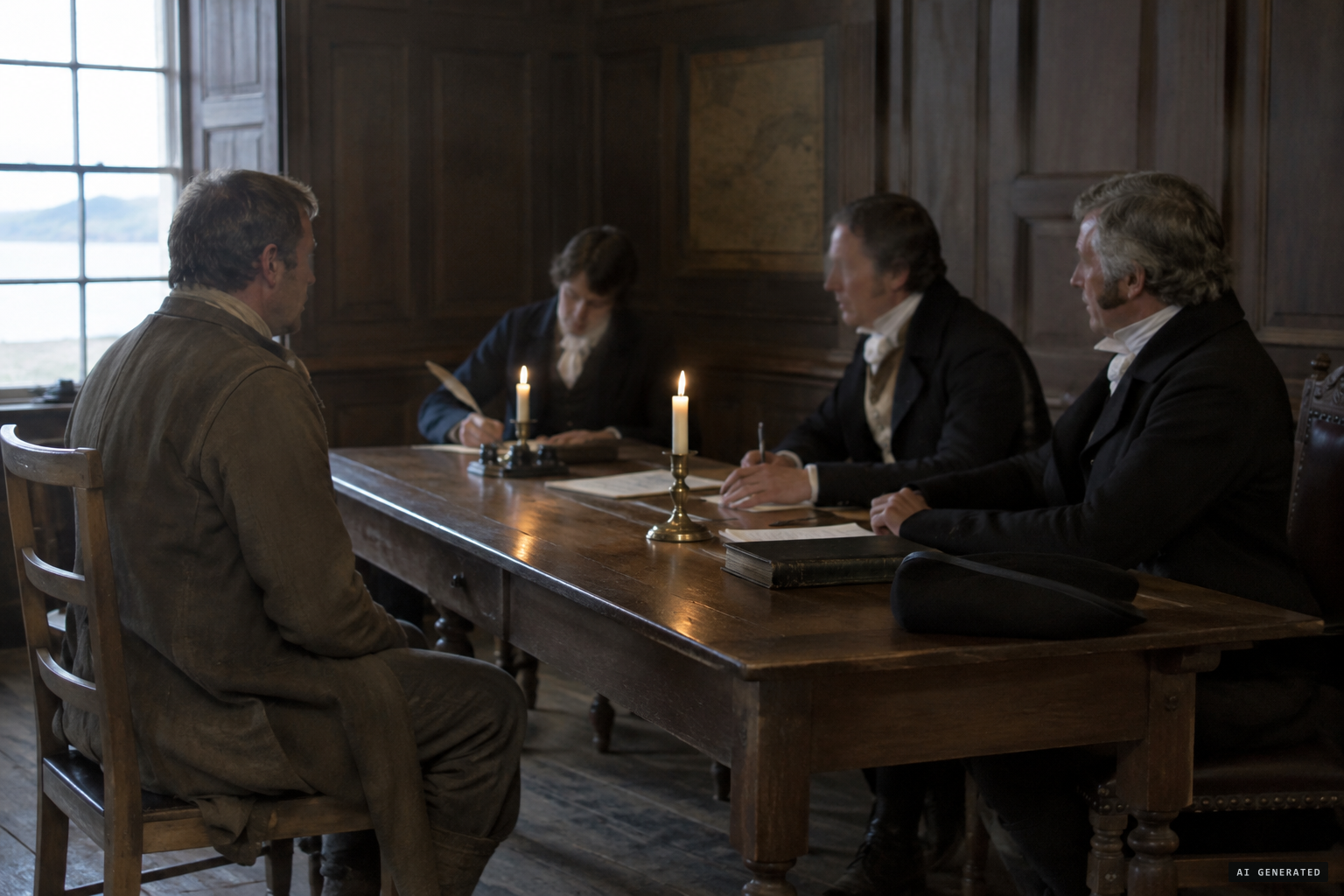 The witnesses give sworn statements before the justices