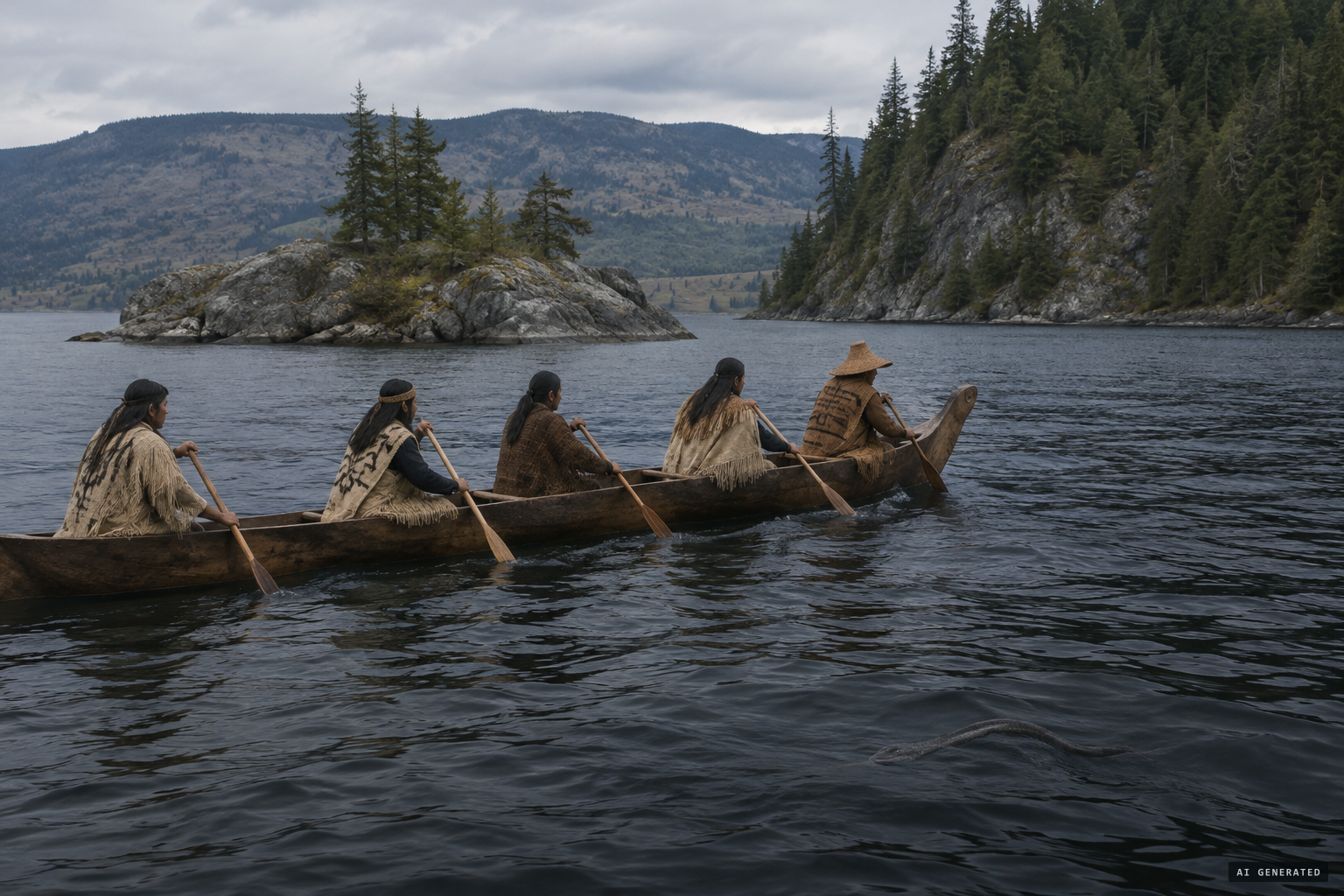 The lake spirit N'ha-a-itk near Rattlesnake Island and Squally Point