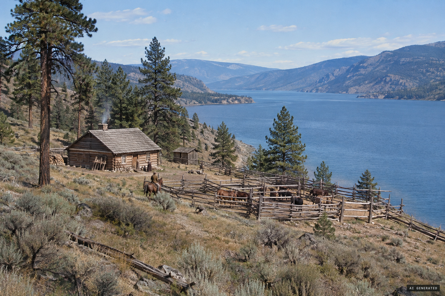 Sunnyside Ranch on the west shore of the lake