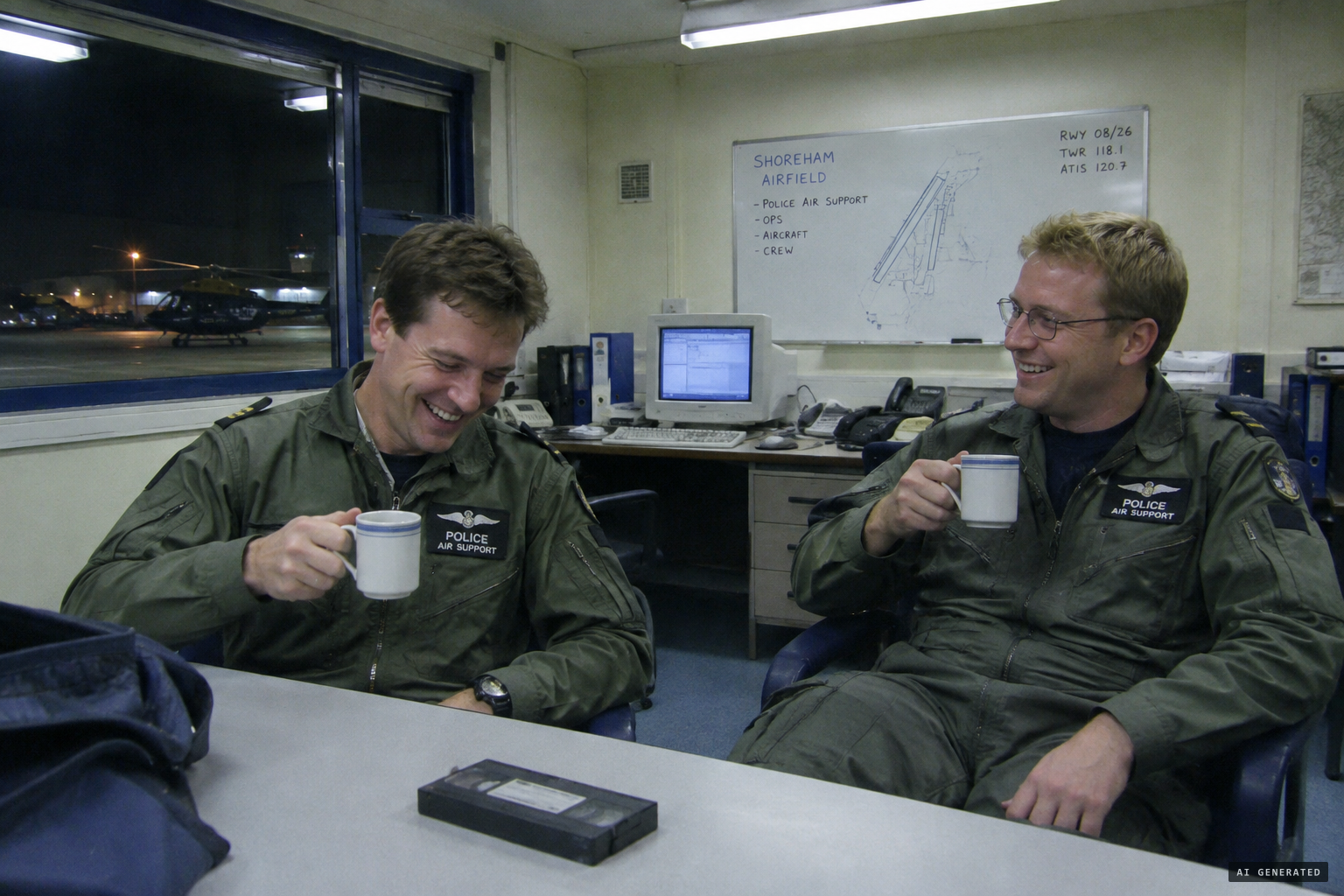 The crew joke about 'little green men' and keep the footage to themselves