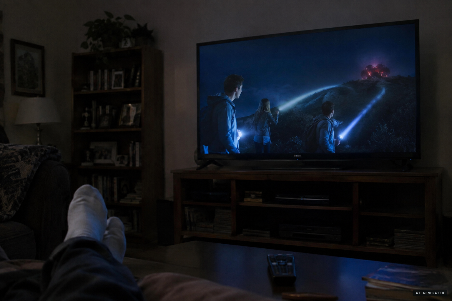 In 2014 a television retelling shows the flashlight beams bending away