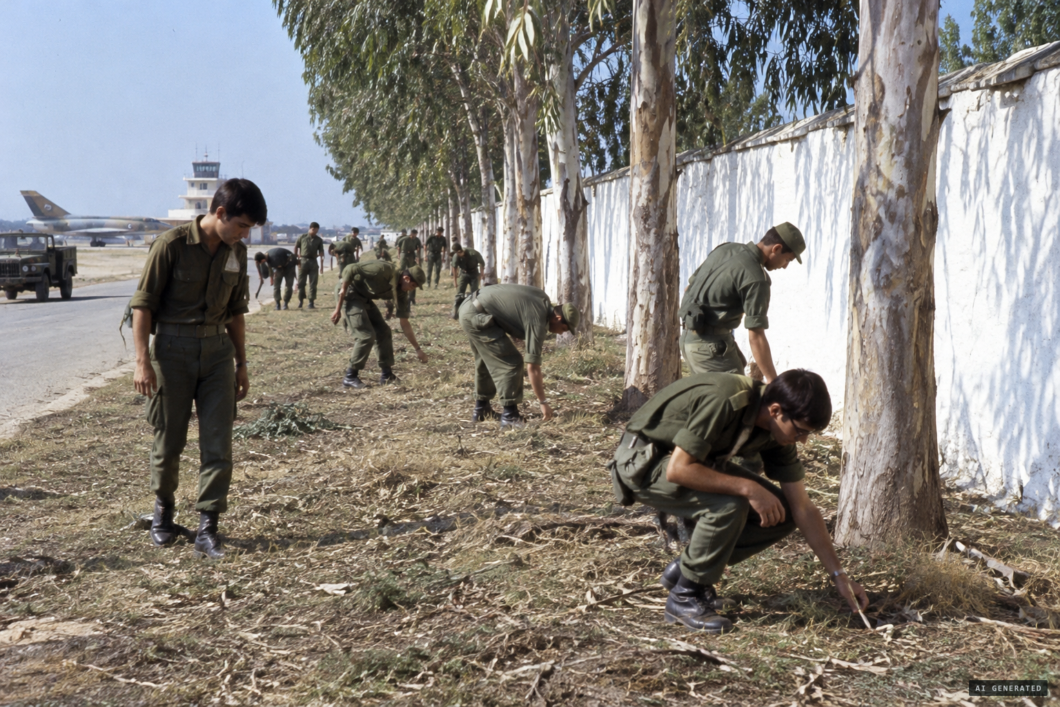 About 50 men search the area the next morning