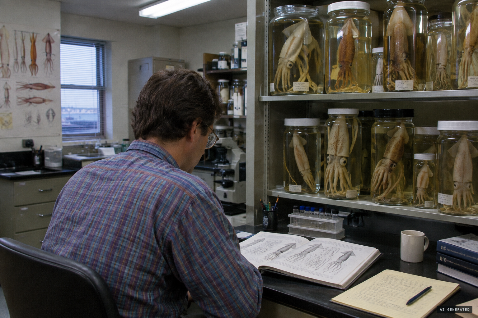 Marine biologist Frederick Aldrich cites the Brunswick as evidence of giant squid speed