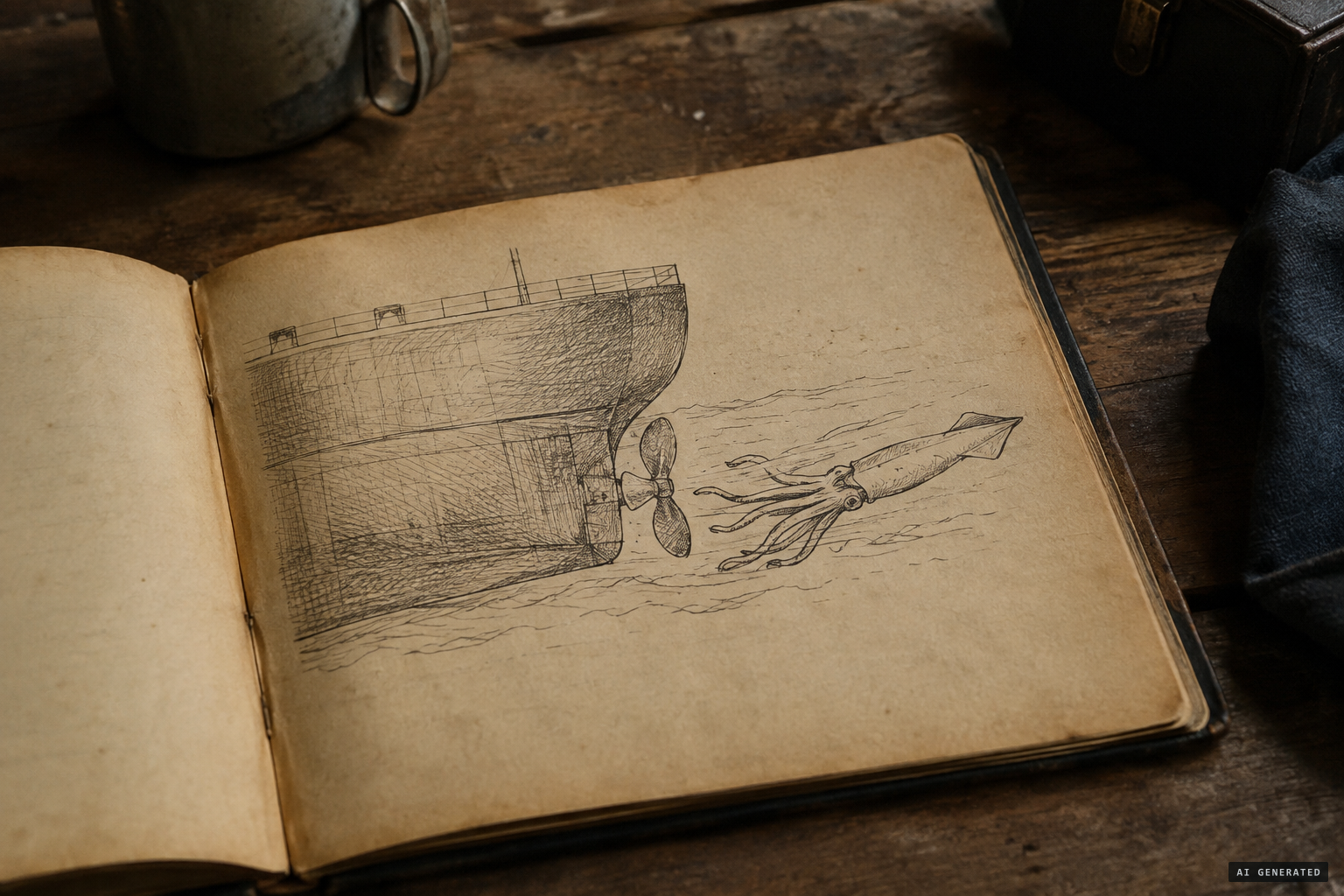 A captain's sketch, still waiting in the pages of an old Norwegian journal