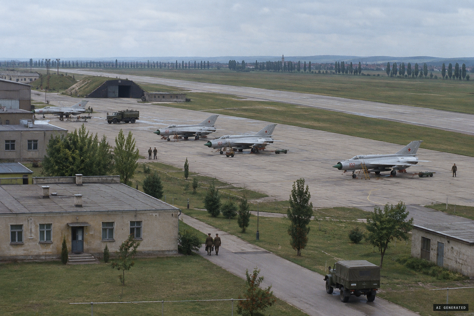 Taszár airfield, a working military airbase east of Kaposvár
